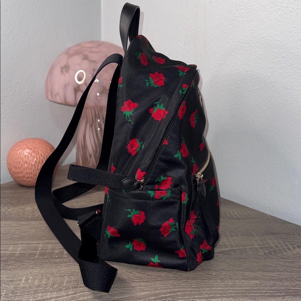 Kate Spade Black Rose Pattern Backpack - Picture 3 of 14